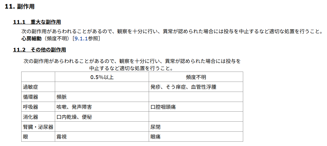 エンクラッセの添付文書