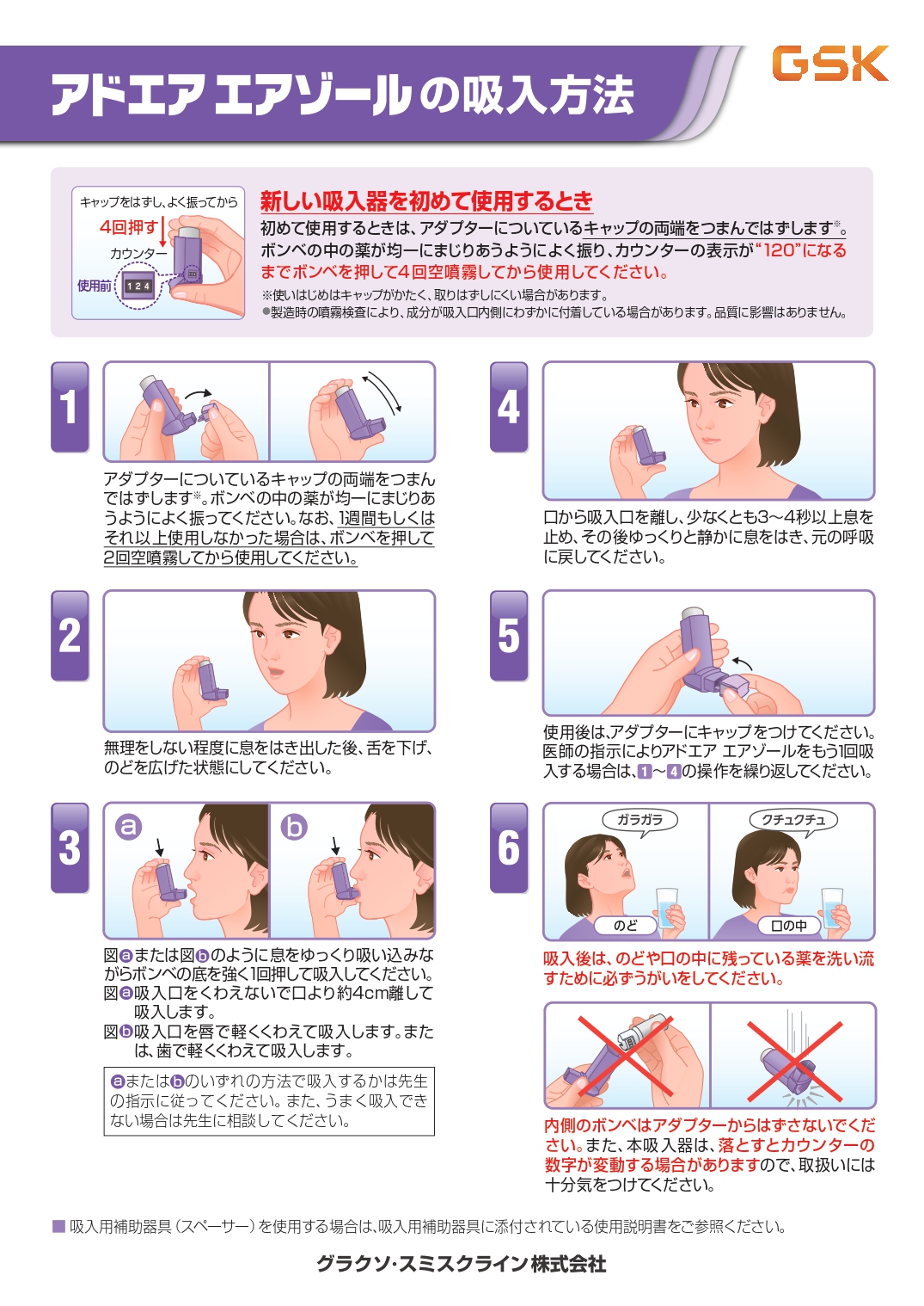 アドエアエアゾールの使い方