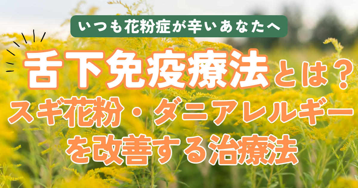 舌下免疫療法とは？スギ花粉・ダニアレルギーを改善する治療法