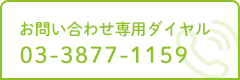 お問い合わせ専用ダイヤル 03-3877-1159