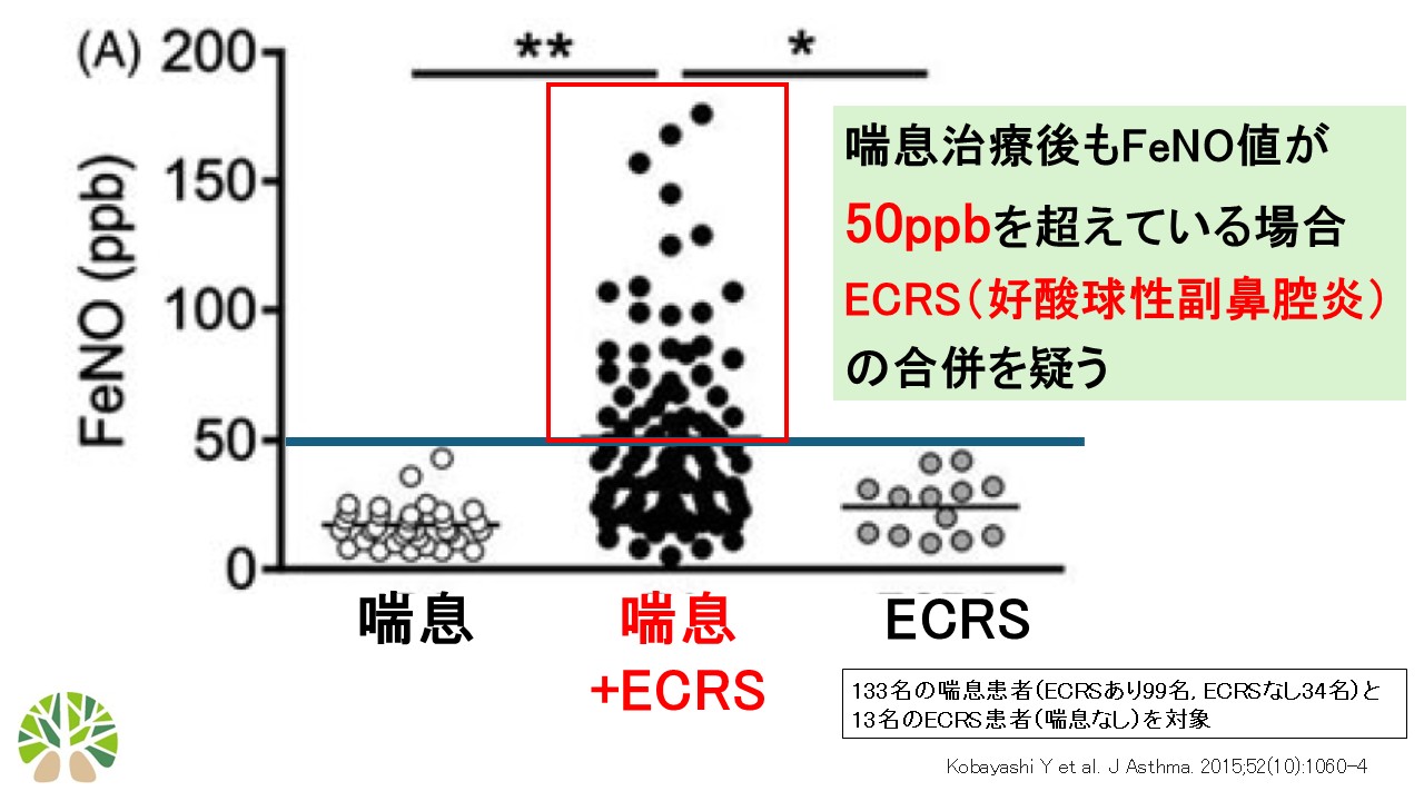 FeNOと喘息とECRSの関係