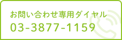 お問い合わせ専用ダイヤル 03-3877-1159